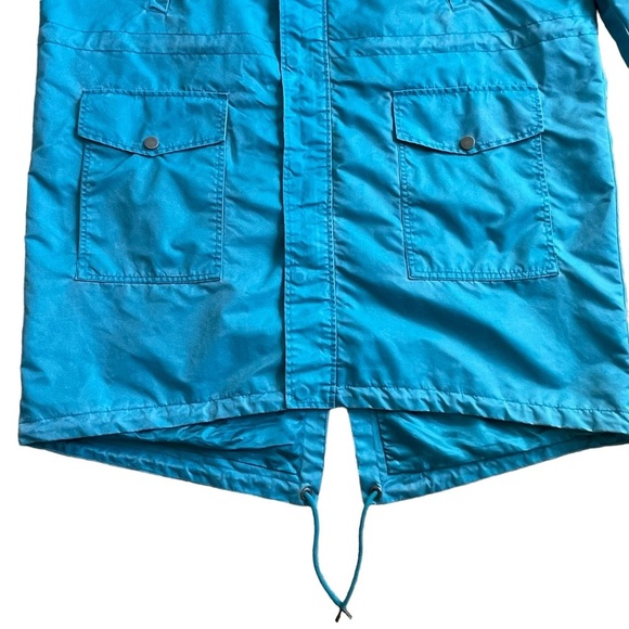 Guess Men’s Fluid Nylon Parka Coat Jacket Size XXL Blue Shore Zip Snap Hoodie - Picture 8 of 16